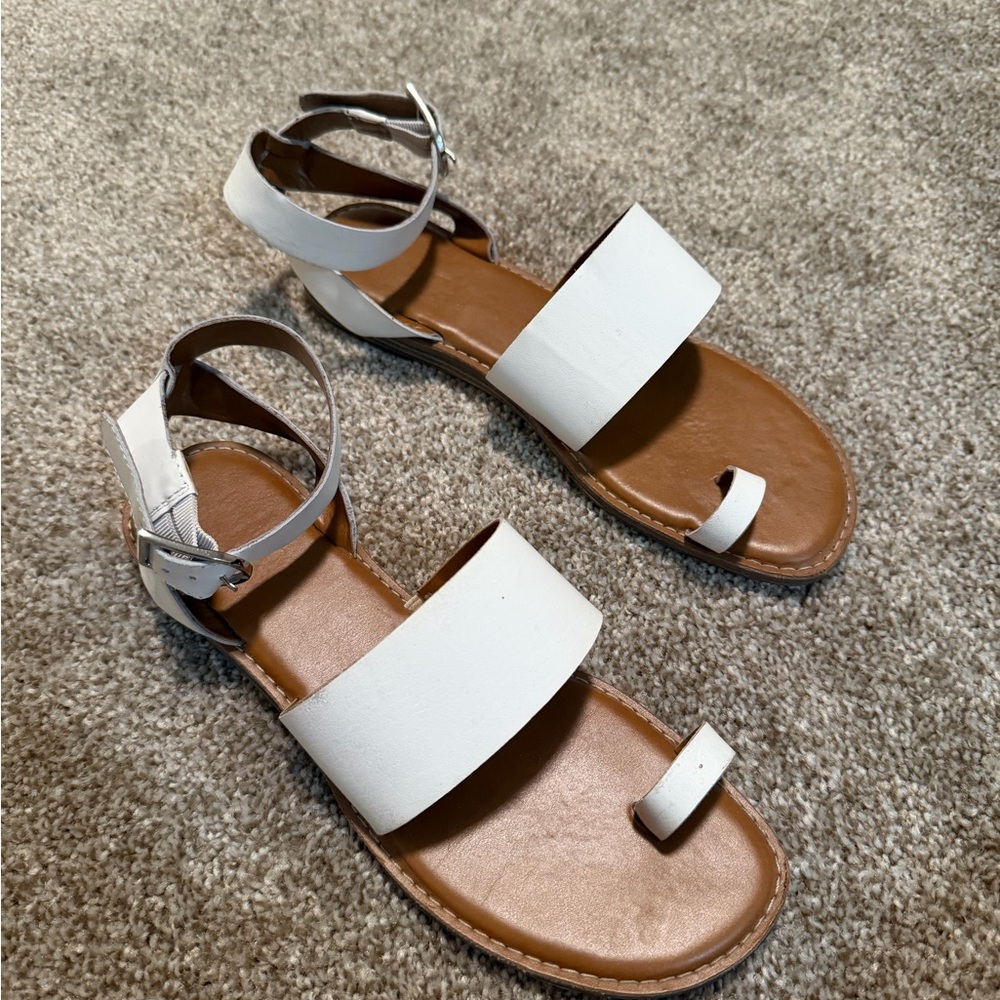 White Leather Sandals